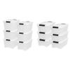 IRIS USA, Inc. TB-28 32 Quart Stack & Pull Box, Multi-Purpose Storage Bin, 6 Pack, Pearl with TB-42 12 Quart Stack & Pull Box, Multi-Purpose Storage Bin, 6 Pack, Pearl view 1