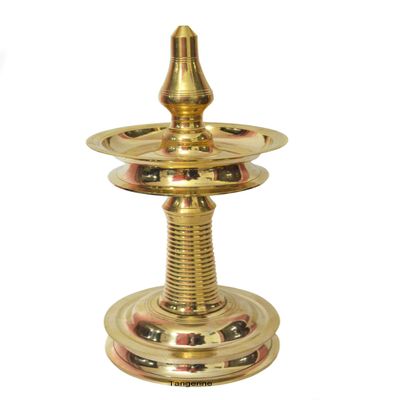 Tangerine Brass Nilavilakku || Kerala Diya || Brass Oil Lamp its Kerala(South India) Traditional Brass Diya- Height 12 inches
