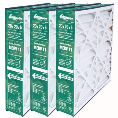 GeneralAire ReservePro # 4556 20" x 20" x 5" Air filter, MERV 11-6FM2020 (3-Pack)- For MAC2020- and Replacement for Air Bear