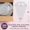 Friteshop Japanese Crepe To-Go Bags with Carry Handle - 8 x 14 inch Food-Safe, Breathable Perforated Plastic - Keeps Crepes Fresh & Easy Transport - Takeaway Packaging, Food Trucks, Cafes - 100 Count view 4