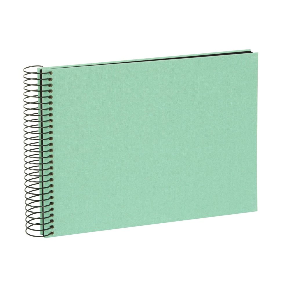 Goldbuch Bella Vista Spiral Album, Memory Album, Canvas Photo Album with 40 Black Pages, Photo Album for Gluing, Photo Book, Photo Album, Paper, neo-Mint, Approx. 24 x 17 x 2.8 cm