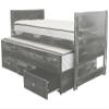 Bedz King Twin Captains Bed with Twin Trundle and 3 Built in Drawers, Weathered Gray view 3