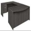 Regency Legacy 71" Bow Front Single Pedestal U-Desk- Ash Grey view 1