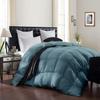 Steal Blue Goose Down Comforter- Twin Size 66 x 88 Inches 1-Piece All-Season Duvet Insert, 500 GSM With Square Pattern & Corner Tabs 100% Egyptian Cotton- - Duvet Incert Steal Blue Solid view 2