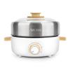 Aroma Housewares AMC-130 Whatever Pot, Indoor Grill, Cooking, Hot Pot with Glass Lid, Bamboo Handles, 2.5L, Stainless Steel/White view 1