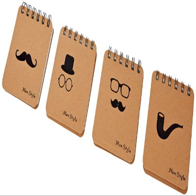 Mopec Spiral Book Men Style 4 Models 8.5 x 10 cm Pack of 4, Kraft One Size 4