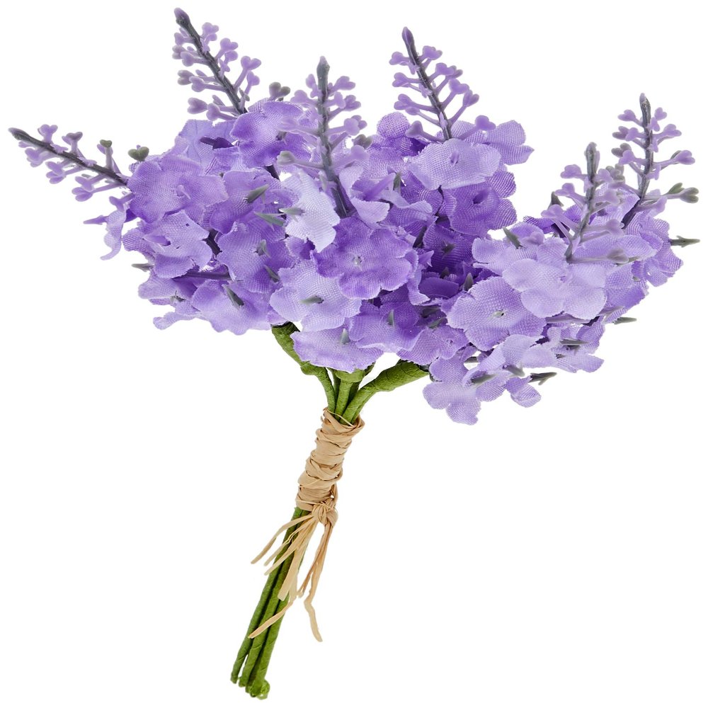 Mopec Lavender Flower Knob 6twigs Tied Raffia Pack of 12, One Size
