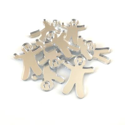 Gingerbread Man Crafting Mirrors, Set of 10 - 4 X 2.8 in - Shatterproof
