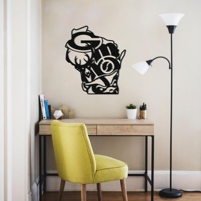 Badger Steel USA - Wisconsin Sports - Metal Wall Art - 18" X 20" - Black