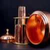 Pure Copper Hammered Water Dispenser Storage Water Tank with Tap and set of 4 Copper Glass | Water Pot | Cooper Water Storage Tank | 6.5 Ltr Capacity | 218 Oz view 4