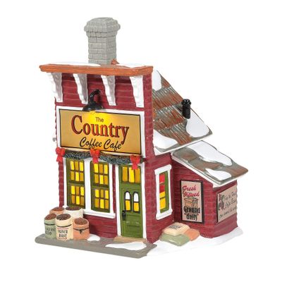 Department 56 Living Village The Country Coffee Caf Lit Building, 7.6 Inch, Multicolor