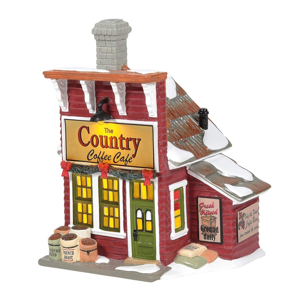 Department 56 Living Village The Country Coffee Caf Lit Building, 7.6 Inch, Multicolor
