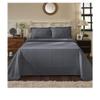 3 Piece Luxurious Oversized Jacquard Fleur-De-Lis Matelasse Bedspread Queen Set, Modern & Contemporary 100% Cotton Super Soft Bedding Geometric Medallion Textured Solid Color Themed Design, Silver view 1