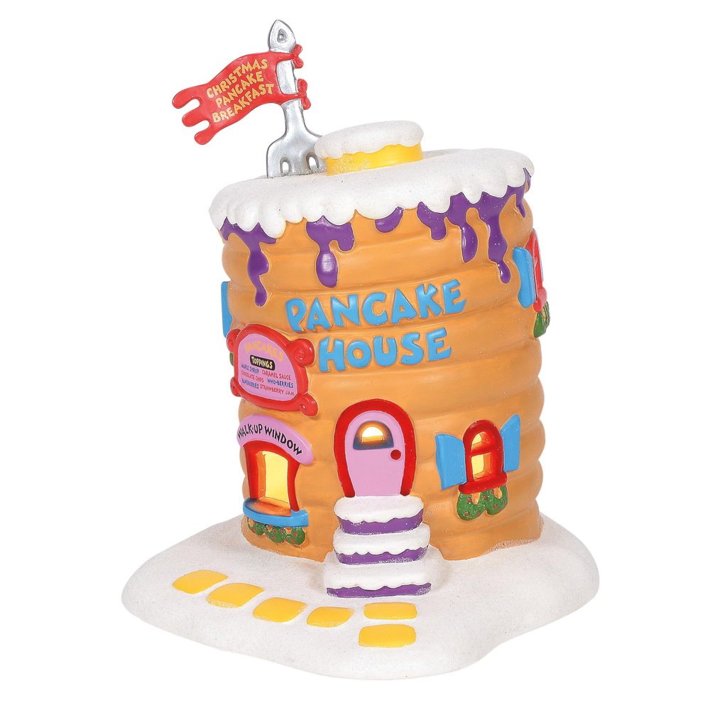 Department 56,Porcelain Grinch Village Whoville Pancake House Lit Building, 8.25 Inch, Multicolor