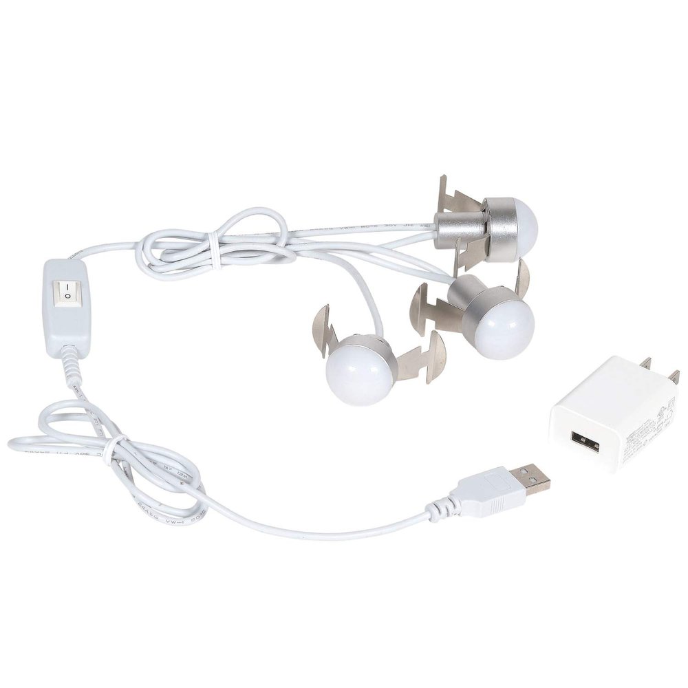 Department 56 Plastic 6005527 Village Collection USB LED 3 Light Accessory Set, 72 Inch, White