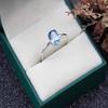 Bansriracha London Blue Topaz 925 Sterling Silver Jewelry Sets Oval 86mm Created Gemstone Ring fine Jewelry Women's Wedding view 1