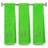 BY LORA Embroidered Terry Cotton Gym Fitness Towel for Men, Women, Girls, Boys - Personalized Gift - 13 x 44 inches - 3-Pack - Lime Color Towel - Silver Script Initial O view 1