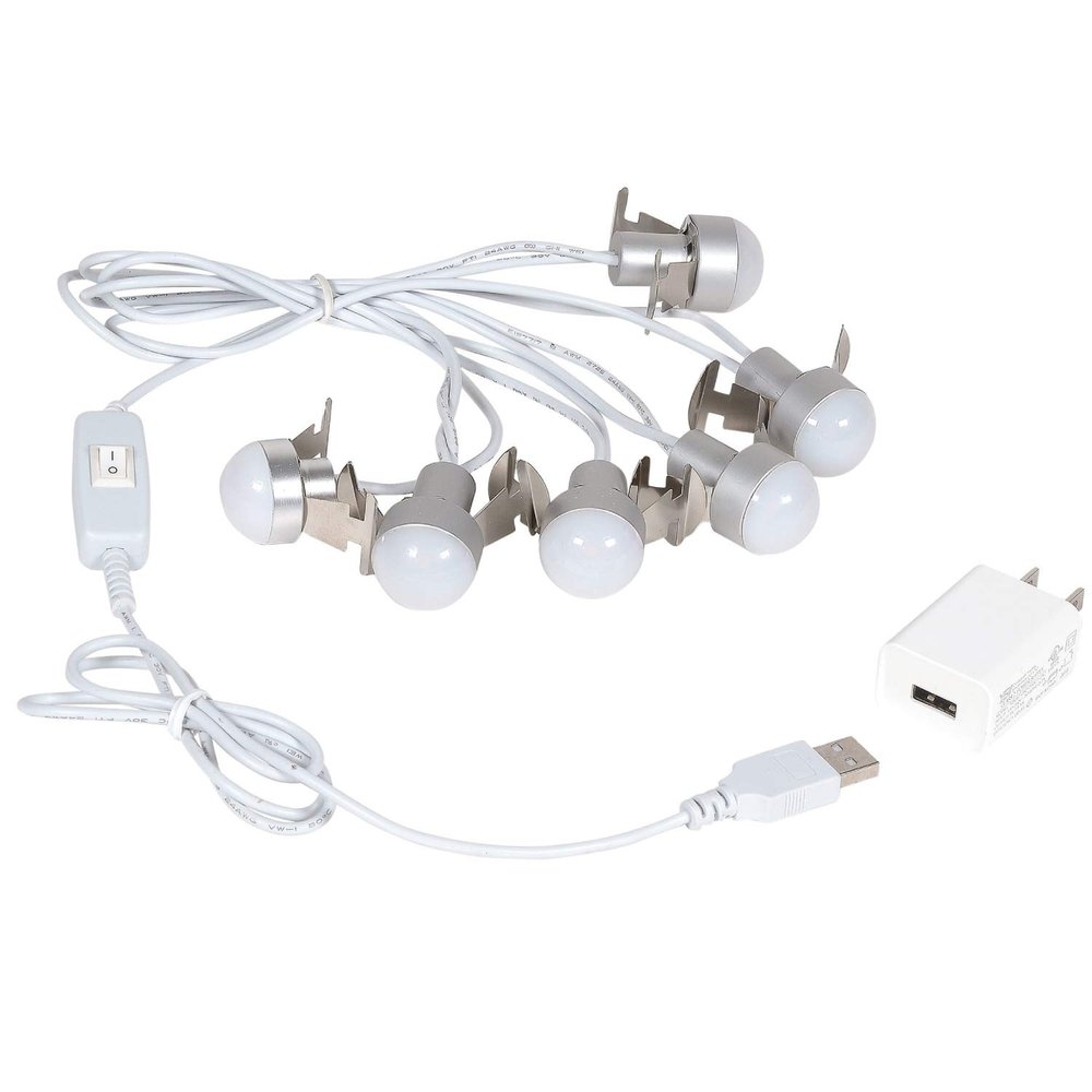 Department 56 Village Accessories USB LED 6 Light Accessory Set, 108 Inch, White