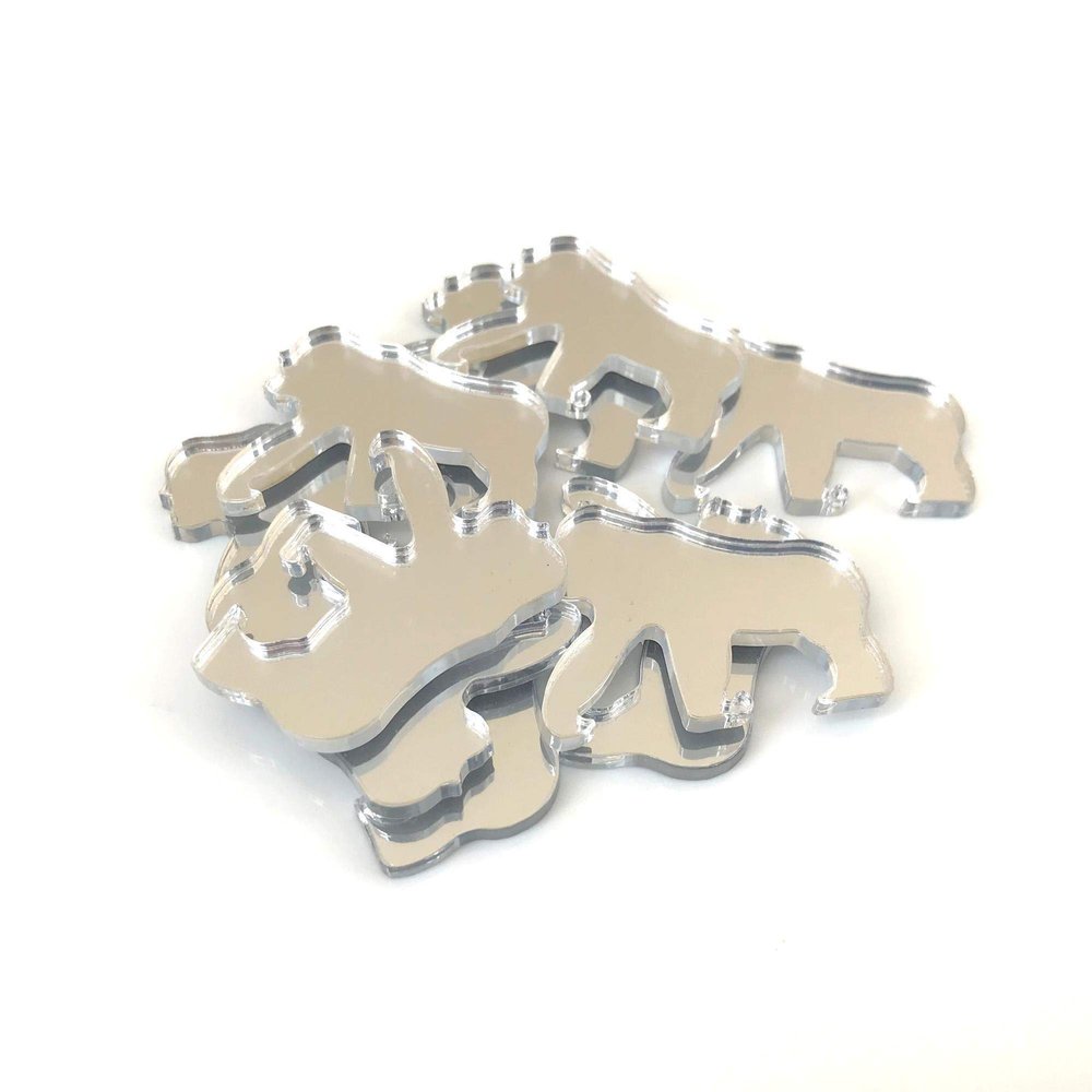 Gorilla Shaped Crafting Mirrors, Set of 10, 8x0.8 Inch, Shatterproof