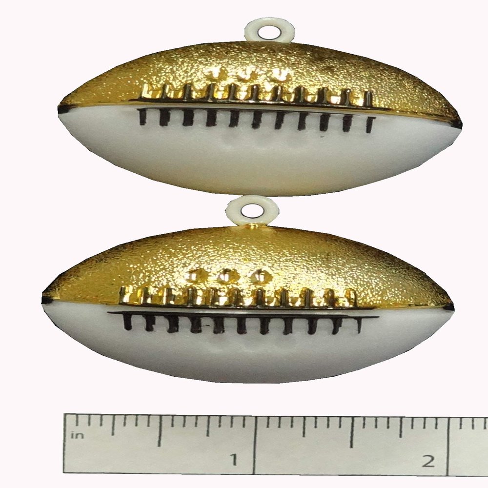 Two Tone Football 2" (White/Gold, 2 pc Pack)