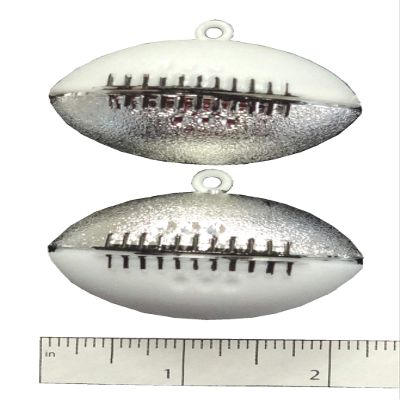 Two Tone Football 2" (White/Silver, 2 pc Pack)