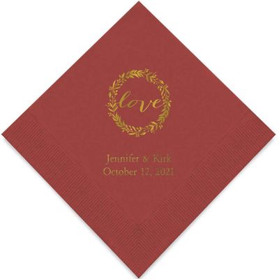 Weddingstar Personalized Printed Paper Napkins 3-Ply 50 Pack - Luncheon Wine