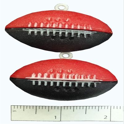 Two Tone Football 2" (Red/Black, 2 pc Pack)
