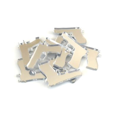 Gun Crafting Mirrors - Set of 10 - Shatterproof Acrylic - Silver Mirror