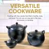 Authentic Chamba Soup & Bean Pot - Elegant Handmade Black Clay Dutch Oven with Cover - Perfect for Soups, Beans, Stocks & More - Versatile & Durable view 3