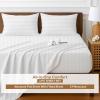 ARlinen Super Single Waterbed Sheet Set - 4 Piece, 100% Cotton, 15 Inch Deep Pockets, Attached Design, Extra Soft Stripe White Bed Sheets view 3