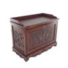 Benjara Engraved Wooden Shoe Cabinet with Drop Down Opening and Metal Hinges, Brown view 1