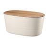 Guzzini Tierra 15.4" Bread Bin with Bamboo Lid - Milk White - 100% Recycled Plastic - Unbreakable, BPA-Free, Keeps Bread Fresh - Storage Alternative - Pantry, Kitchen, Living Room Use view 1