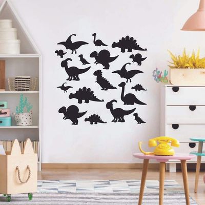 Silhouette Dinosaurs Dinosaur Trex T-Rex Wall Sticker Art Decal for Girls Boys Kids Room Bedroom Nursery Kindergarten Garage House Fun Home Decor Stickers Wall Art Vinyl Decoration Size (20x20 inch)