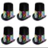 Beistle Felt Topper with Rainbow Sequined Band Pack of 6 view 1