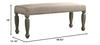 Roundhill Furniture Breda Upholstered Nailhead Bench, Antique Gray view 2