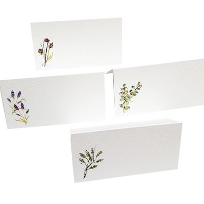 HERB Place Cards (4 Herbs) for Dinner Parties and Events. Table Tent Style, Scored for Easy Folding. Available in Packages of 12, 24, 48 (48) Multi