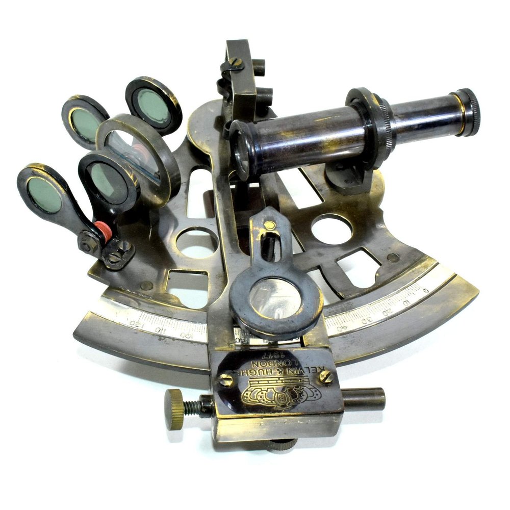 4" Solid Brass Sextant Vintage Navigation Working Royal Navy Nautical Sextant.
