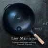 Mammafong Pre Seasoned Blue Carbon Steel Flat Bottom Wok -14 Inch Chinese Pow Wok - Traditionally Hand Hammered Woks and Stir Fry Pans view 3
