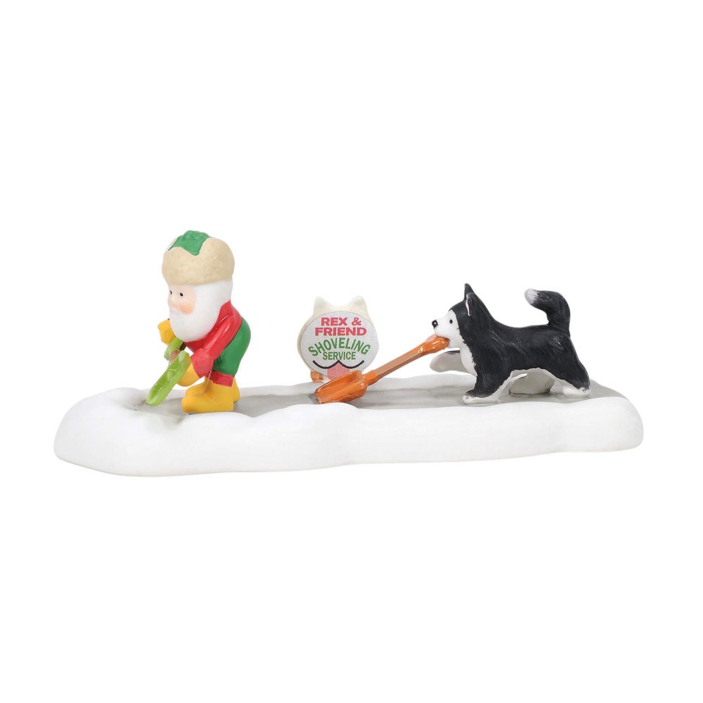 Department 56 North Pole Village Accessories Shoveling Buddies for Hire Figurine, 1.4 Inch, Multicolor