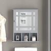 Bathroom Medicine Cabinet,3-Tier Wooden Wall Storage Cabinet with 1 Glass Mirror Door (White) view 2