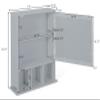 Bathroom Medicine Cabinet,3-Tier Wooden Wall Storage Cabinet with 1 Glass Mirror Door (White) view 3