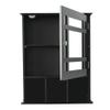 Bathroom Medicine Cabinet,3-Tier Wooden Wall Storage Cabinet with 1 Glass Mirror Door (Brown) view 4