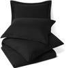 Comfort Store Bedding 2 Piece 400 GSM Comforted Set Collection Organic Cotton 1100 Thread Count Solid 1 Duvet Cover, 1 Comforter (Black Queen, Set of 2) view 2