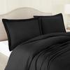 Comfort Store Bedding 2 Piece 400 GSM Comforted Set Collection Organic Cotton 1100 Thread Count Solid 1 Duvet Cover, 1 Comforter (Black Queen, Set of 2) view 3