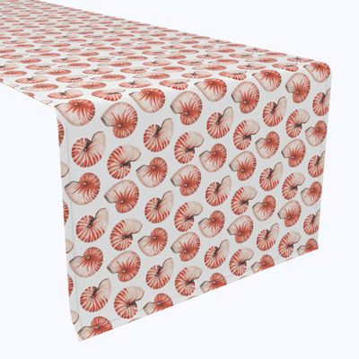 Fabric Textile Products, Machine Washable, 100% Milliken Polyester, Tablecloths, Table Runners, Napkins, & Outdoor Tablecloths, Striped Nautical Shells (14" x 108")
