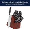 HENCKELS Solution Razor-Sharp 18-pc Knife Set, Chef Knife, Bread Knife, Steak Knife, German Engineered Informed by 100+ Years of Mastery, Brown view 2
