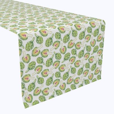 Fabric Textile Products, Machine Washable, 100% Milliken Polyester, Tablecloths, Table Runners, Napkins, & Outdoor Tablecloths, Artichoke Toss (14" x 108")