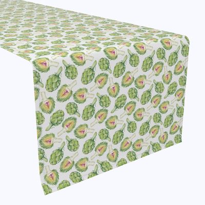 Fabric Textile Products, Machine Washable, 100% Milliken Polyester, Tablecloths, Table Runners, Napkins, & Outdoor Tablecloths, Artichoke Toss (12" x 72")