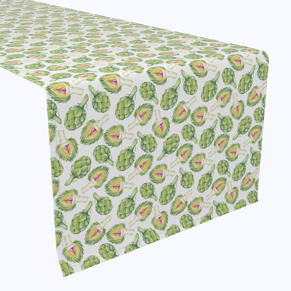 Fabric Textile Products, Machine Washable, 100% Milliken Polyester, Tablecloths, Table Runners, Napkins, & Outdoor Tablecloths, Artichoke Toss (12" x 72")