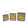 GERSON INTERNATIONAL Assorted Metal Nesting "Farm Fresh Lemonade" Decorative Buckets, Set of 3 2521770EC view 1